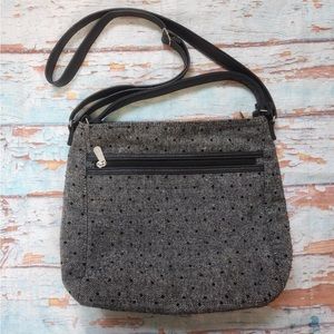 Thirty one crossbody in black tweed dot satchel, shoulder bag.